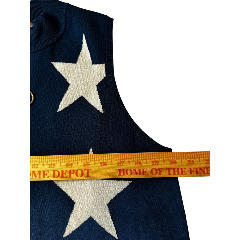 Show Me Your Mumu Zoe Zip Dress XL Navy Blue White Star Print Mock Neck New - Picture 12 of 12